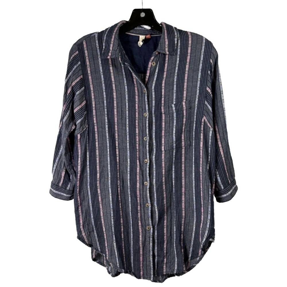 Pilcro by Anthropologie Striped Oversized Button-Down Shirt –‎ Size XSP